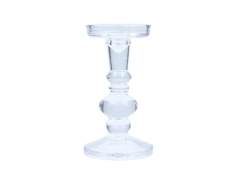 Clear Large Glass Ball Candlestick Clear Large Glass Ball Candlestick